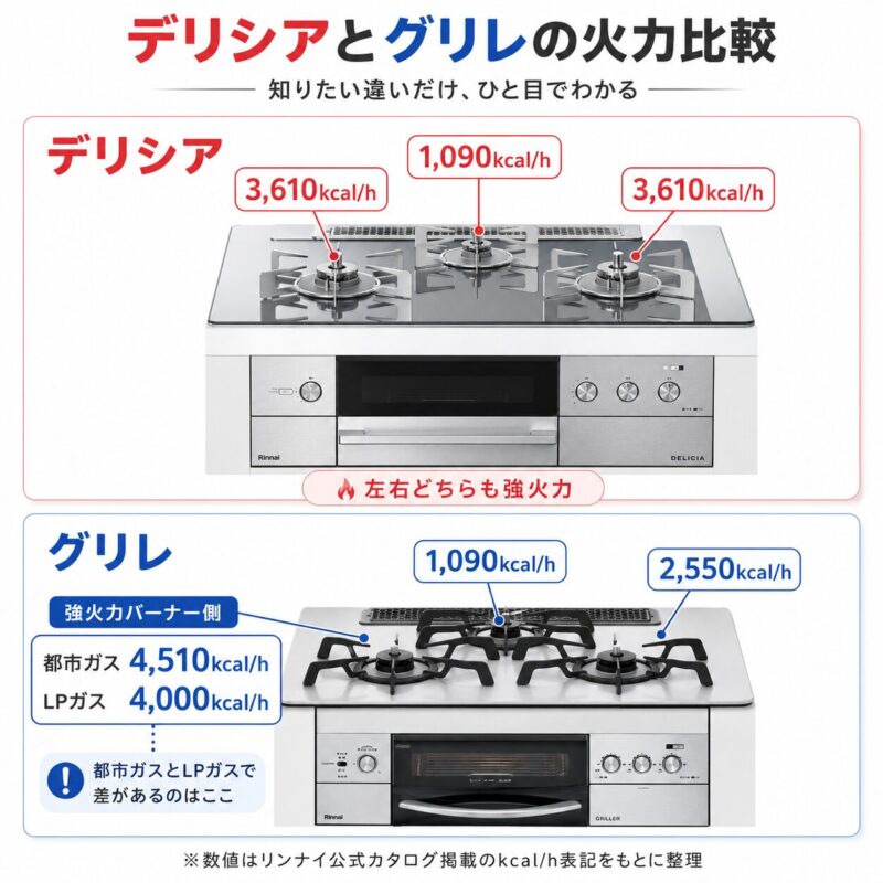デリシアとグリレ　火力の違い