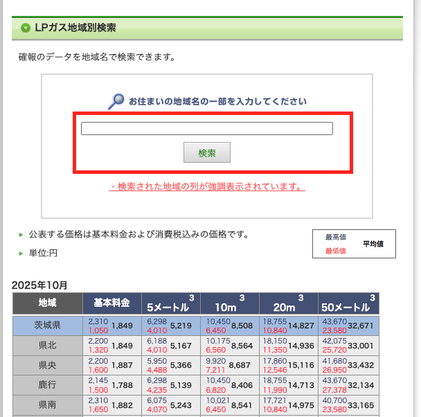 石油情報センターでプロパンガス料金の相場を調べる方法