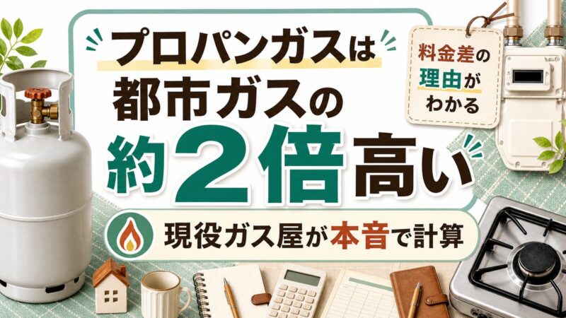 プロパンガスは都市ガスの約2倍高い理由を現役ガス屋が本音で計算する記事サムネイル