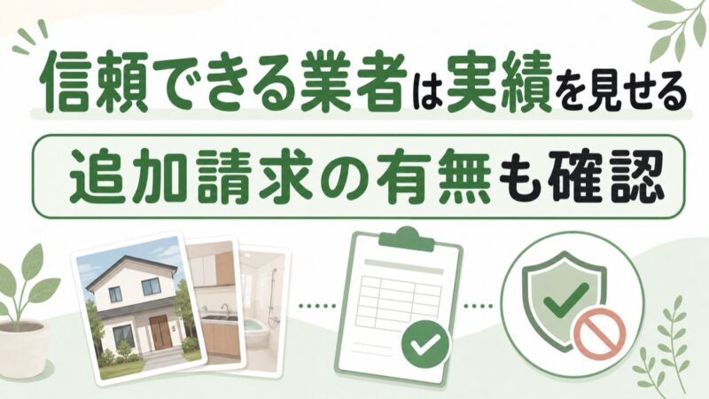 信頼できる給湯器業者の実績と追加請求の有無を確認する図解